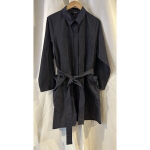 SUN‎ KIM black/gray raincoat jacket womens size Large